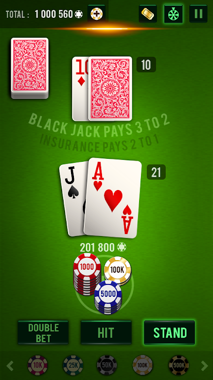 Blackjack 21 - Vegas Casino Ảnh chụp màn hình 1