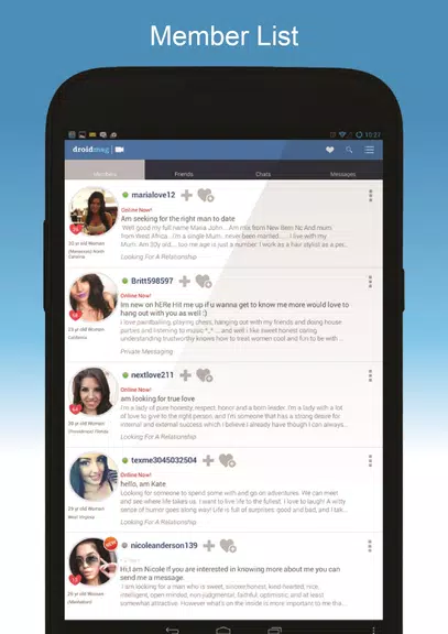 DroidMSG - Chat & Video Calls Capture d'écran 1
