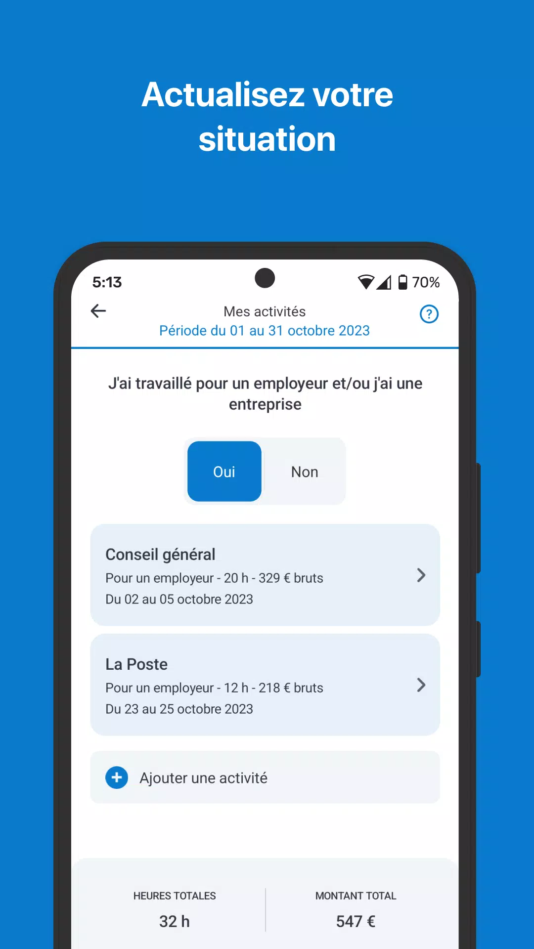 Schermata Mon Espace 2