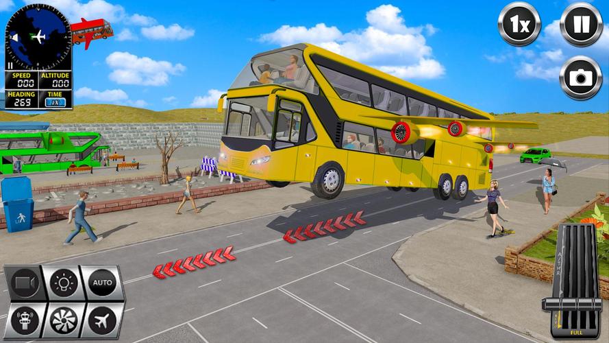 Volando Autobús Juego Sim 3D Captura de pantalla 2