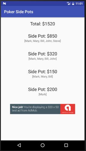 Poker Side Pots Capture d'écran 2