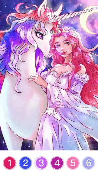Fantasy Coloring Game, Paint by Number Offline Screenshot 3