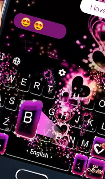 Sparkling Purple Heart Keyboard Theme Capture d'écran 3