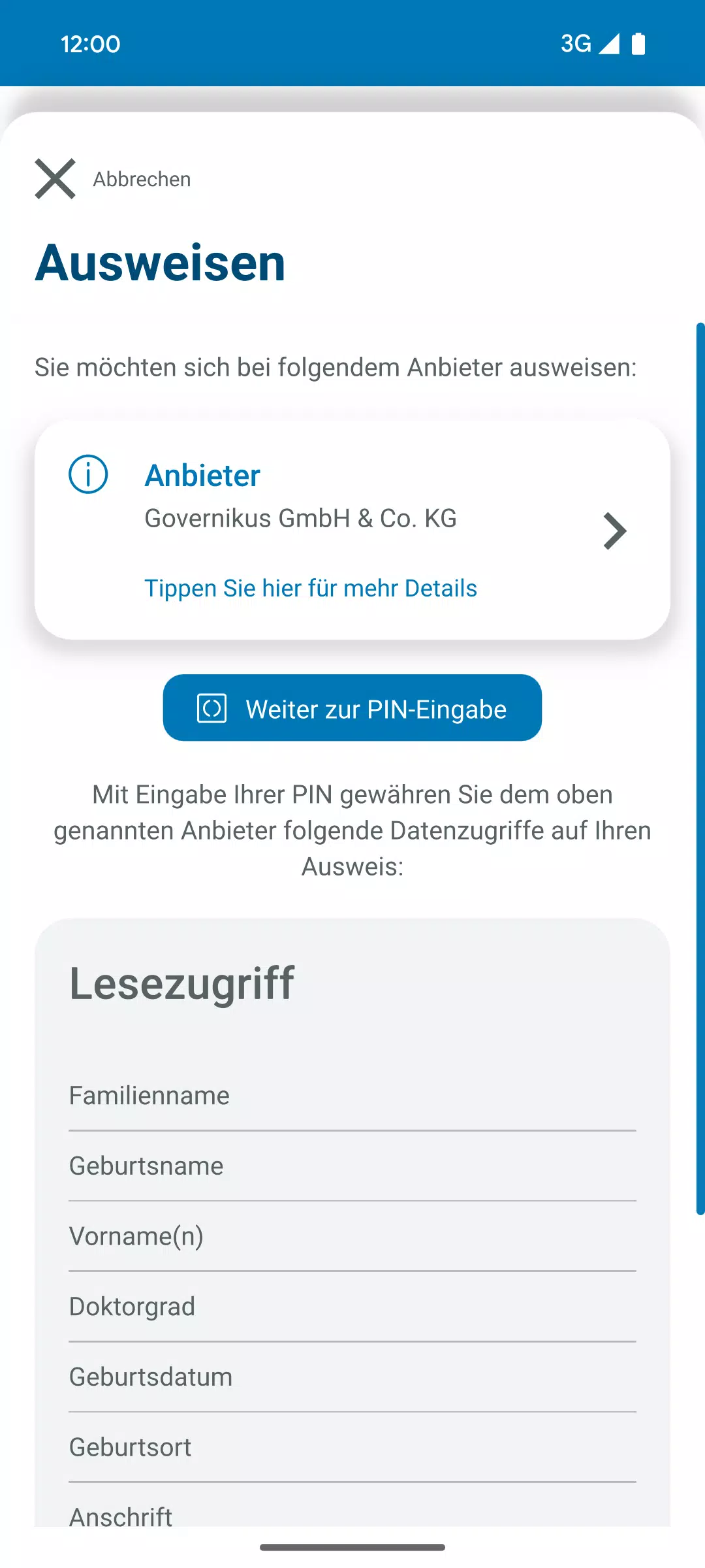 AusweisApp Bund ภาพหน้าจอ 3