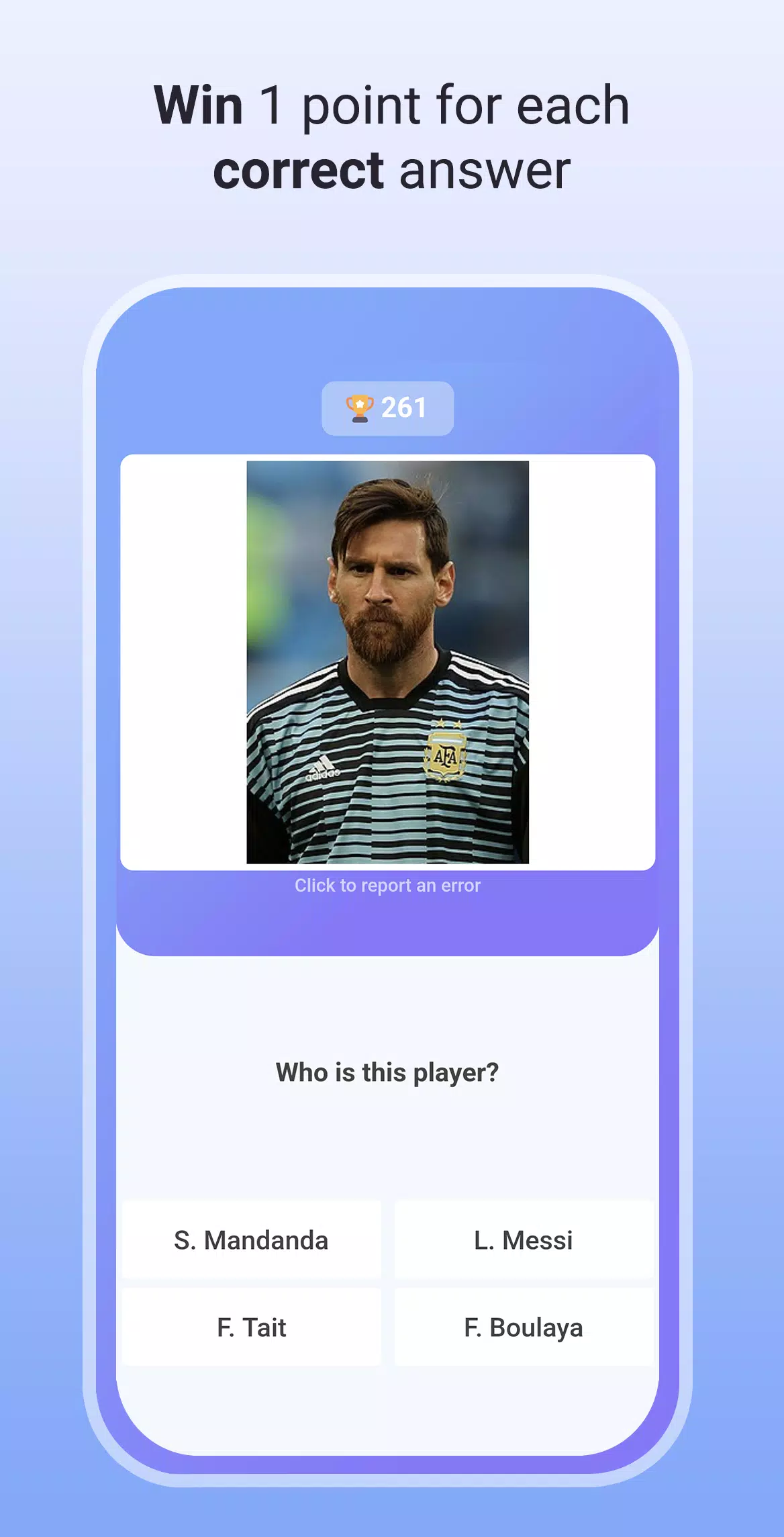 Quiz Soccer - Guess the name Скриншот 2
