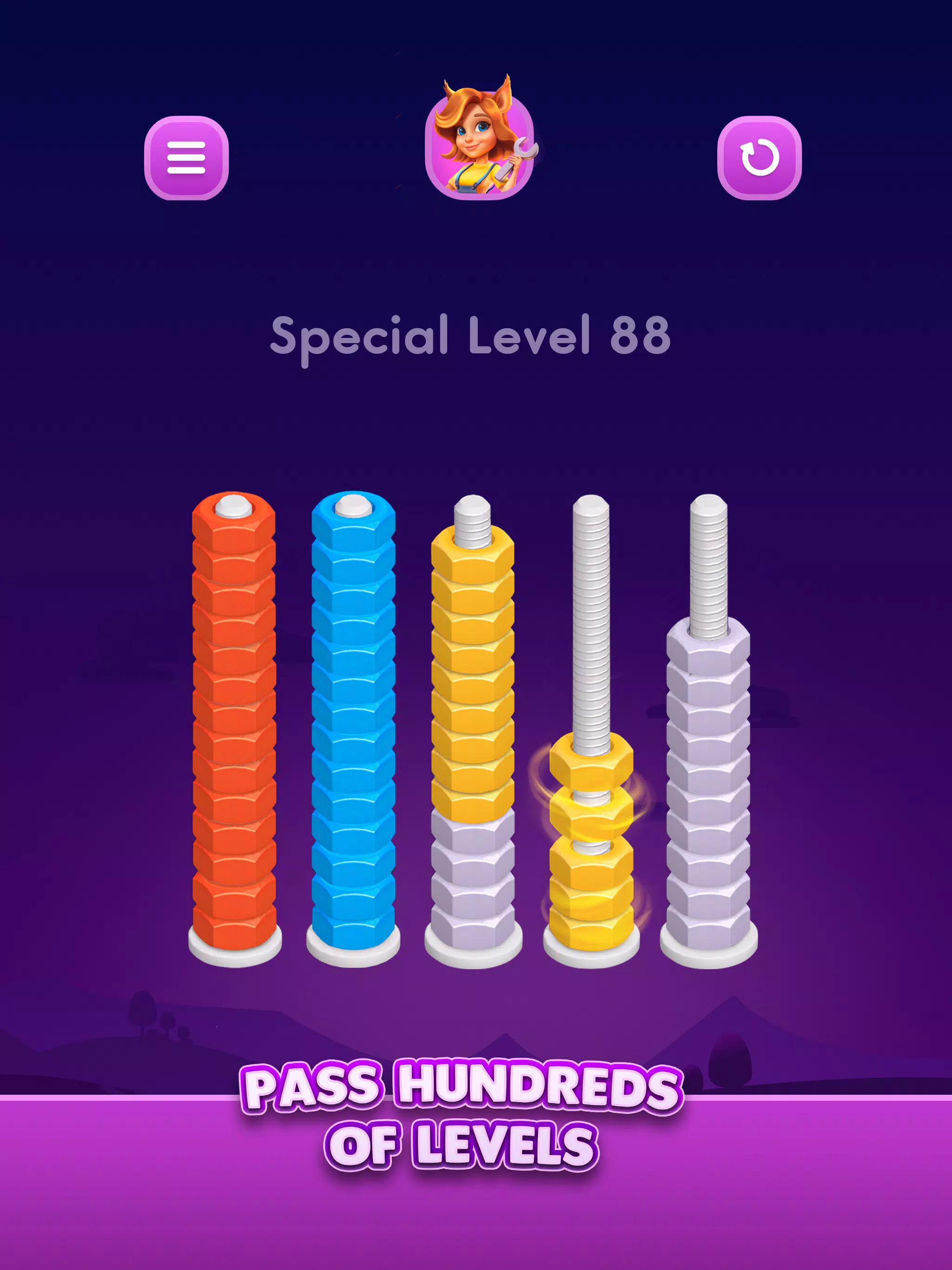 Nut Sort: Color Sorting Game スクリーンショット 1
