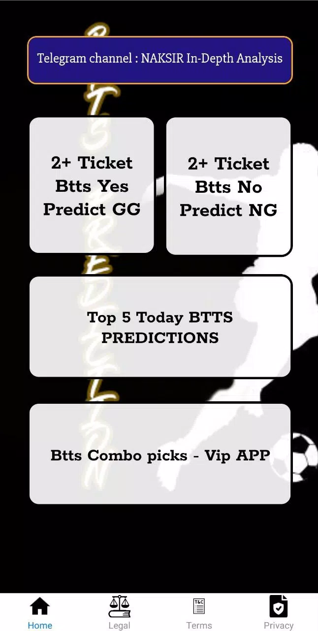 Btts predictions gg/ng स्क्रीनशॉट 1