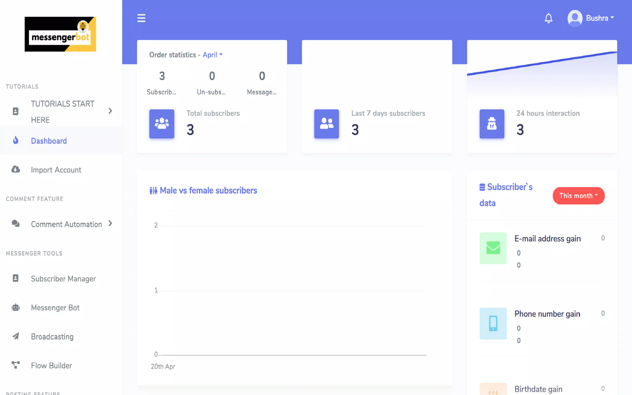 Schermata Messenger Bot 1