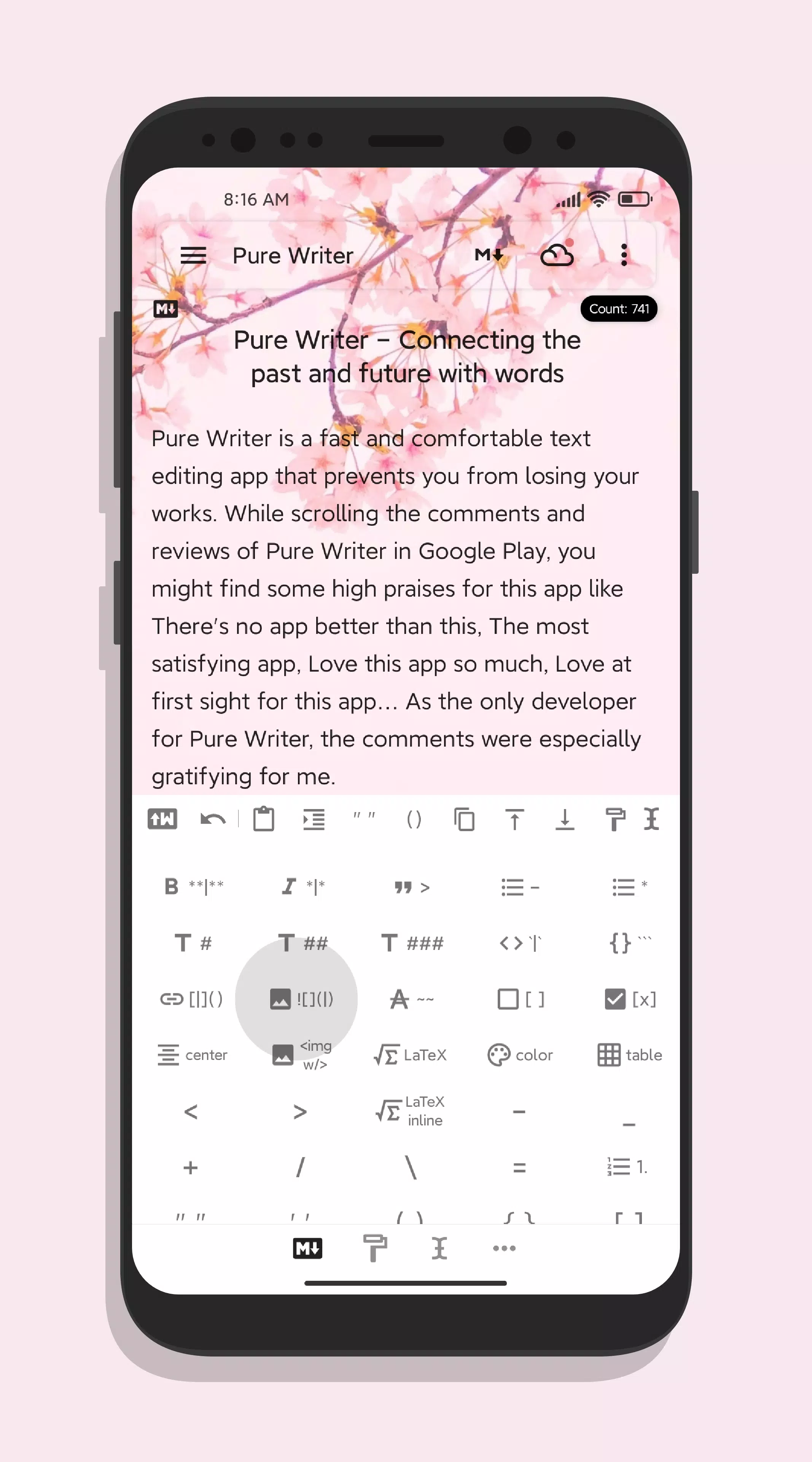 Pure Writer - escritura, nota Captura de pantalla 4