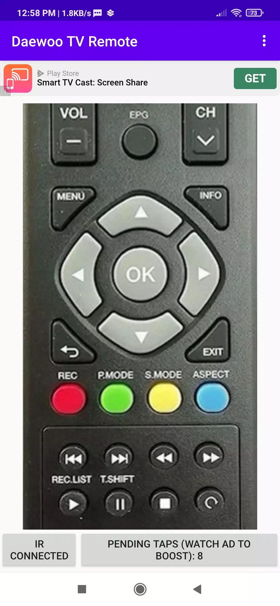 Schermata Daewoo TV Remote App 3