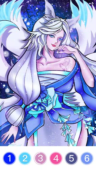 Fantasy Coloring Game, Paint by Number Offline Screenshot 1