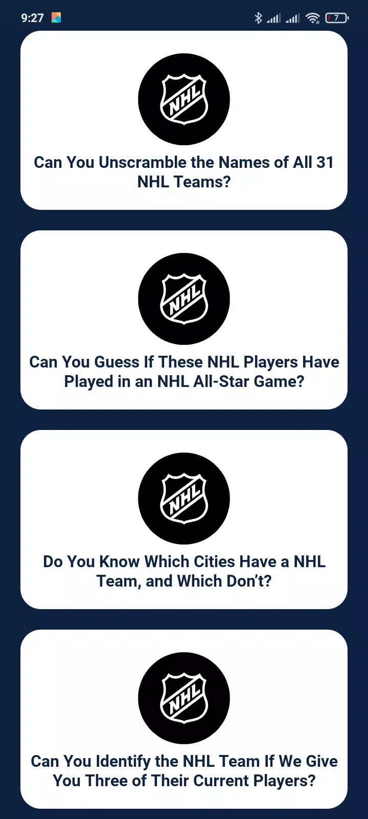 Trivia Game For NHL Addict!应用截图第1张