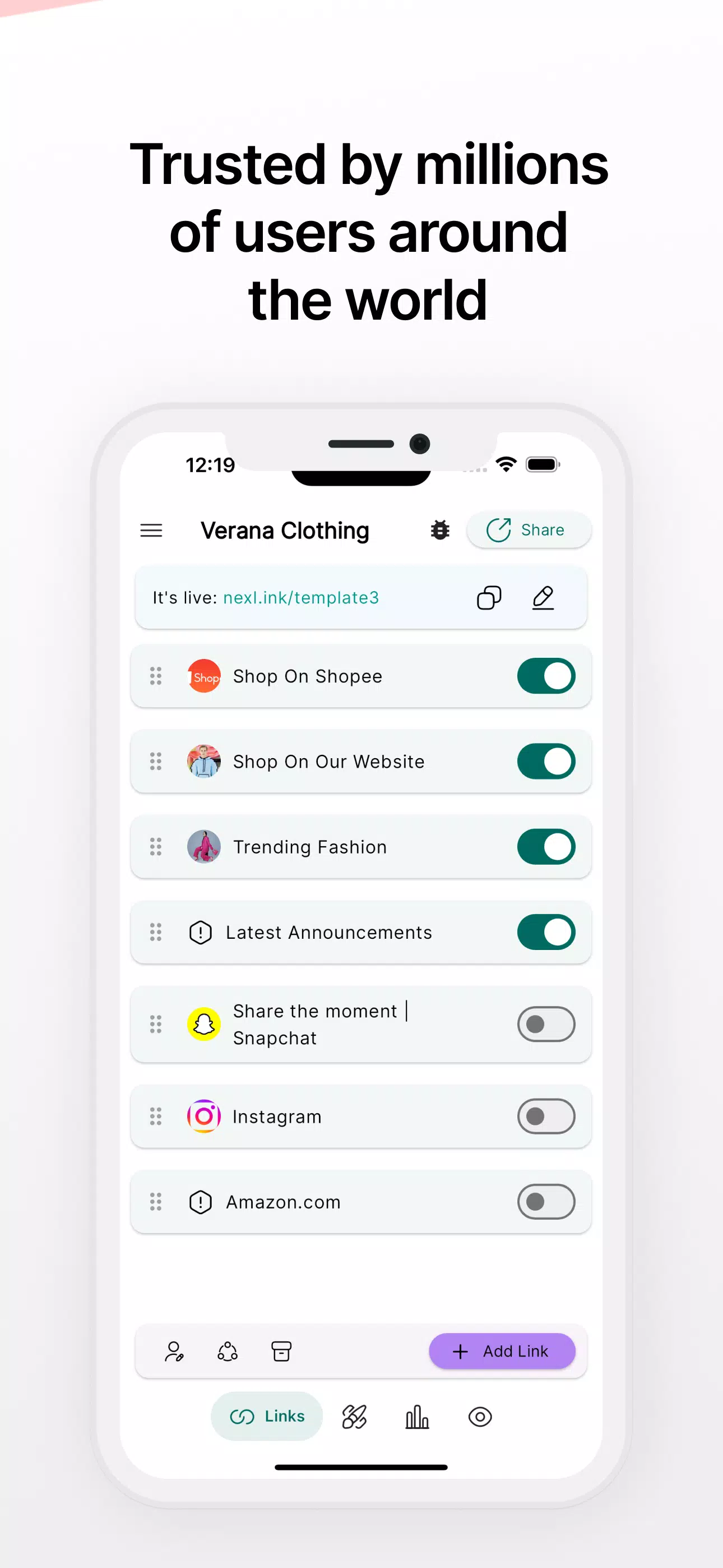 Linktree in Bio Site: NexLink应用截图第3张