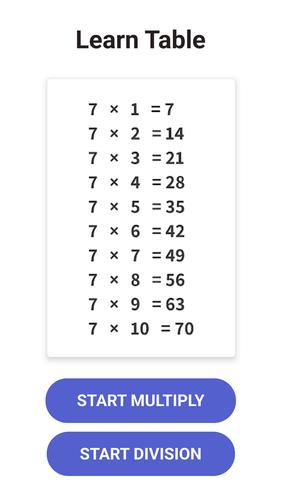 Times Table  - Learn Math Скриншот 2