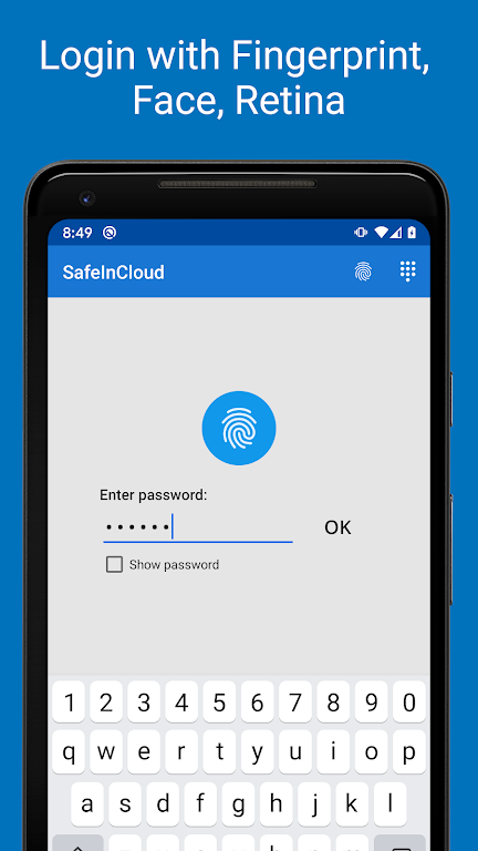 Password Manager SafeInCloud 1 Capture d'écran 1