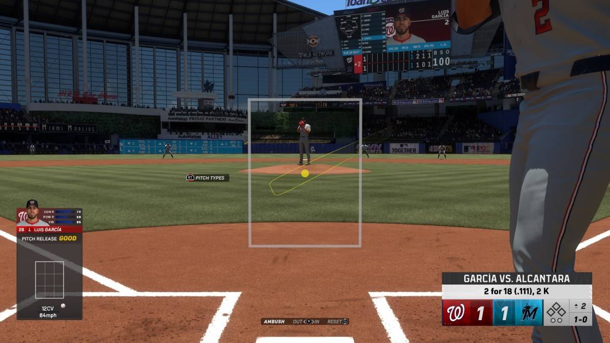 Luis Garcia przy talerzu w ramach artykułu o najlepszych ustawieniach uderzenia w MLB The Show 25.