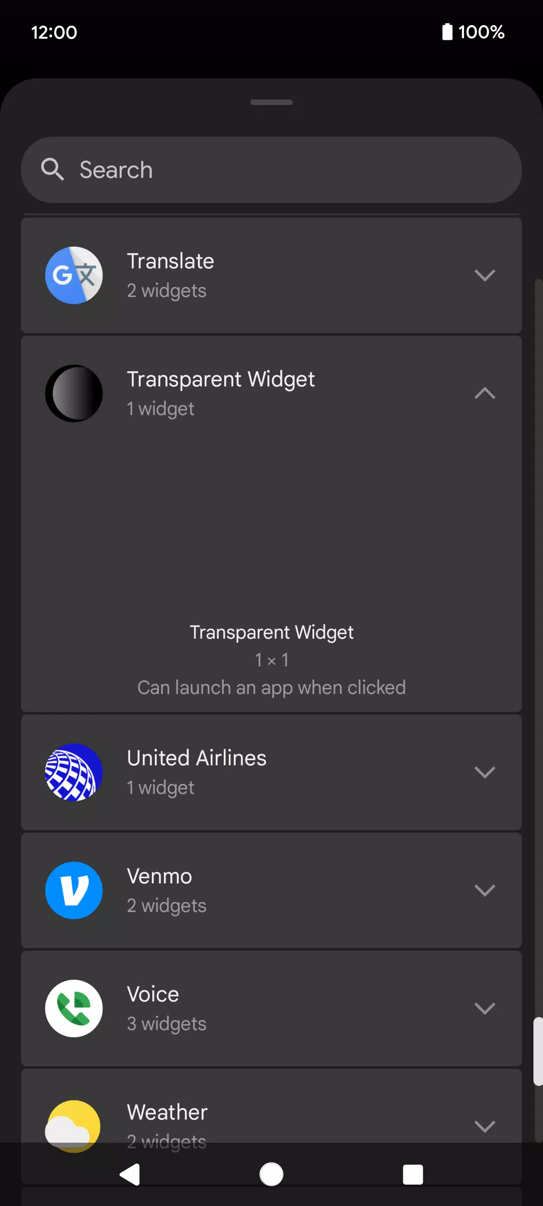 Transparent Widget Zrzut ekranu 1
