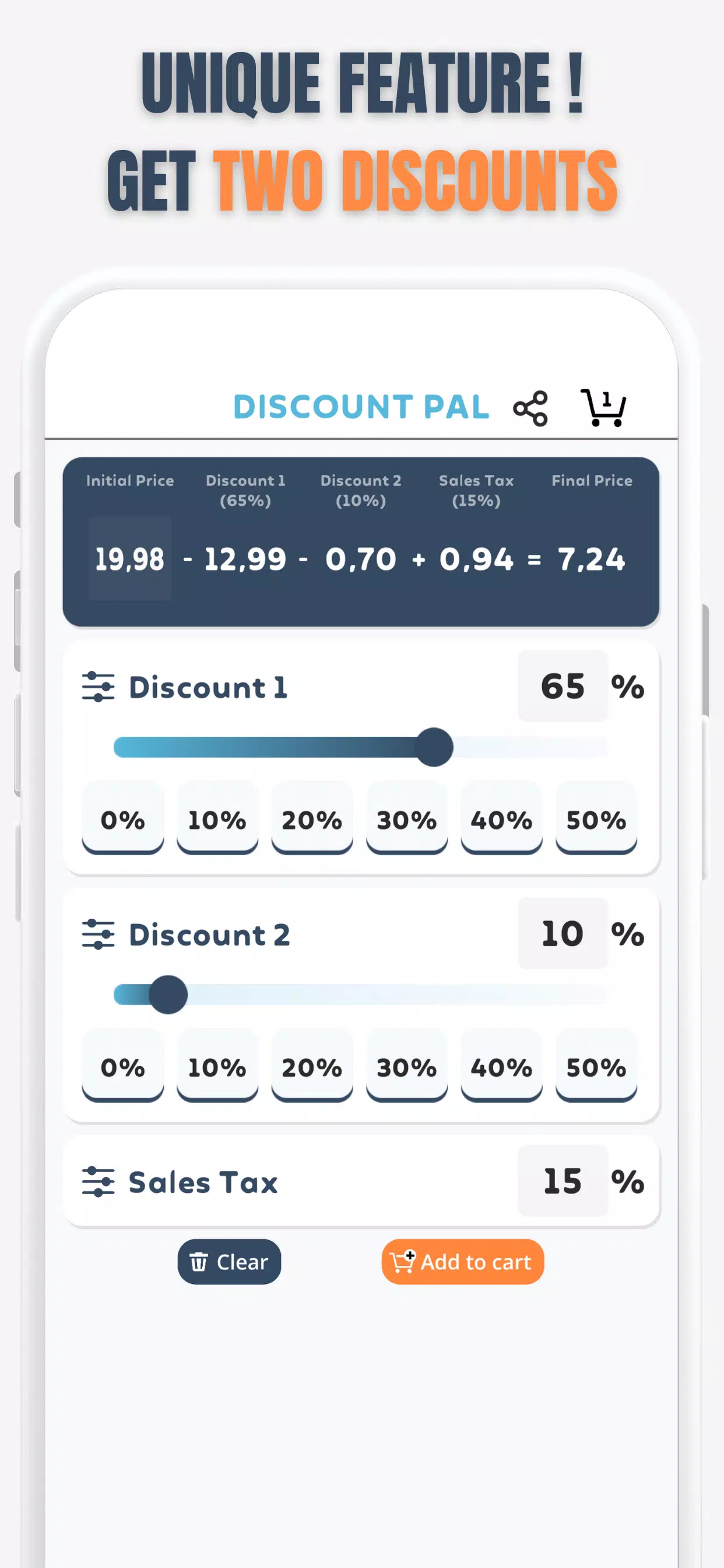 Percent Off Shoping Calculator应用截图第3张