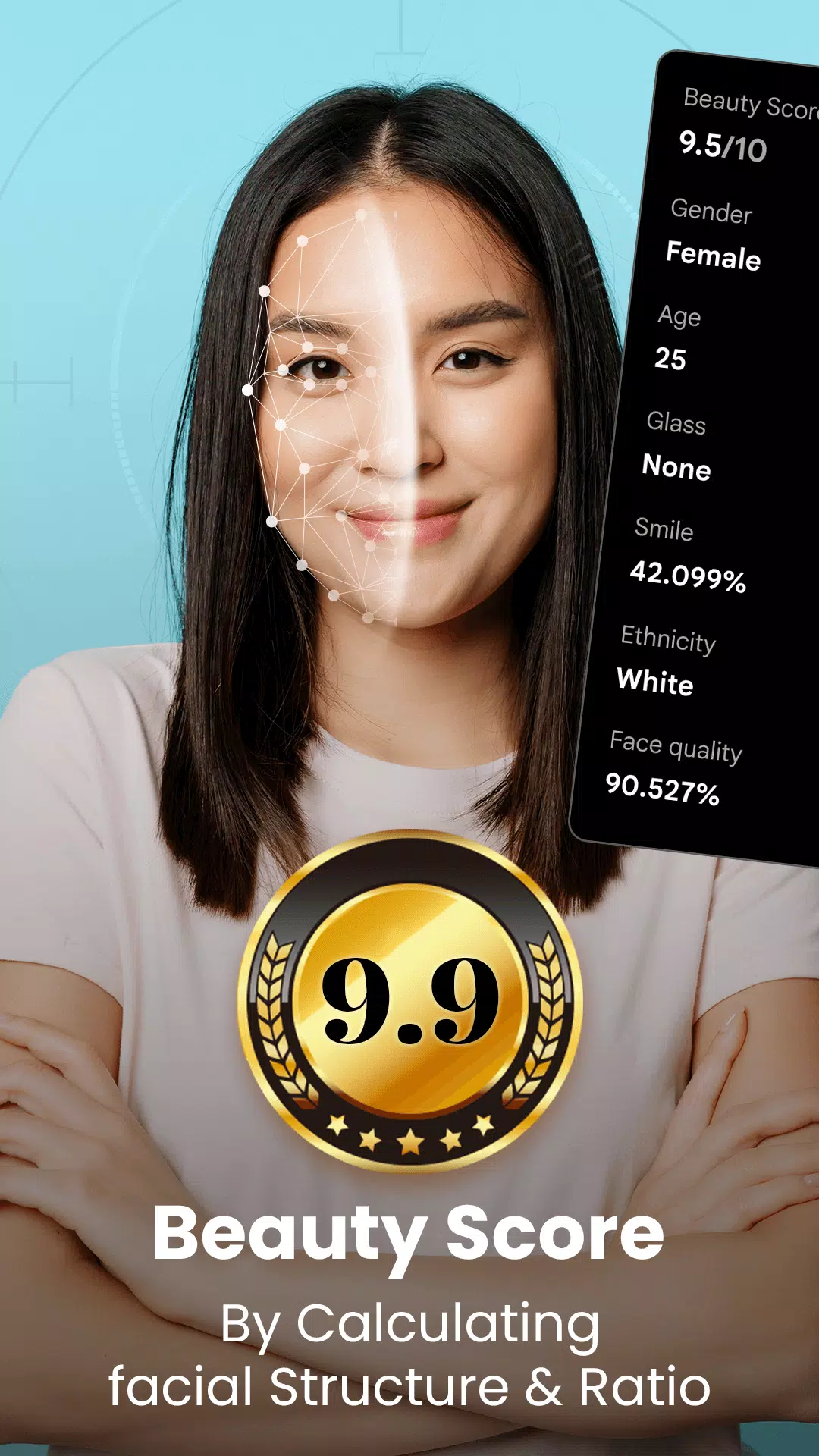 Schermata Face Beauty Score Calc & Tips 4