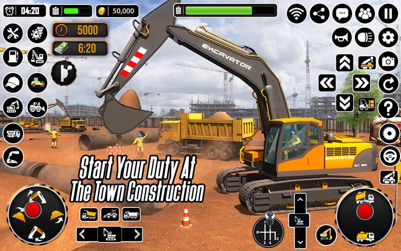 City Heavy Excavator Crane 3D Captura de pantalla 4