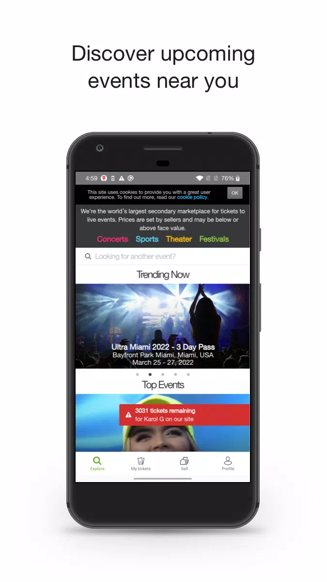 viagogo Tickets應用截圖第1張