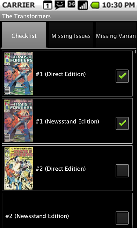 Schermata Comic Checklist Lite 2