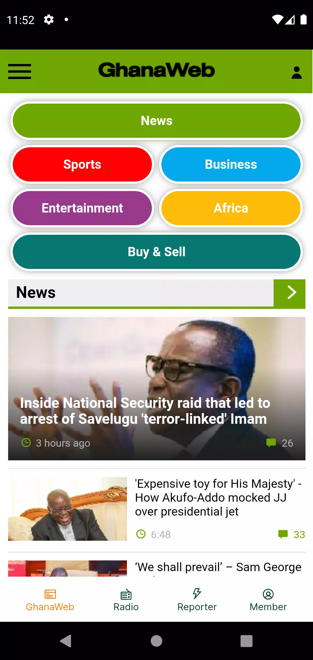 GhanaWeb Screenshot 1