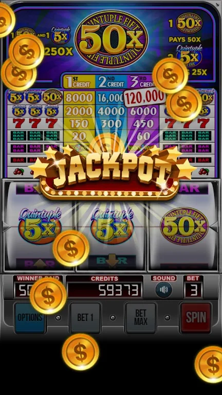 Quintuple 50x Free Slots Ekran Görüntüsü 2