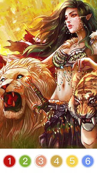 Fantasy Coloring Game, Paint by Number Offline Screenshot 4