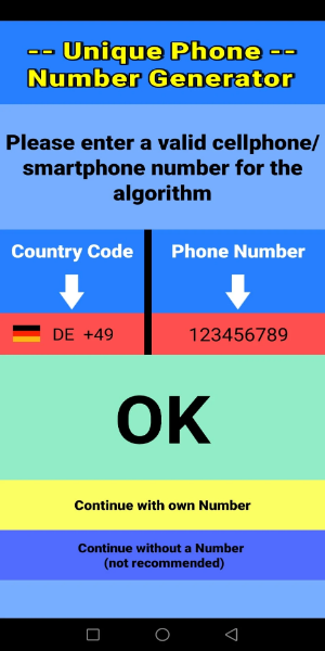Unique Phone Number Generator Captura de pantalla 1