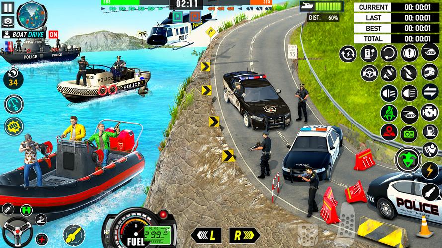 Police Boat Chase Crime Games Capture d'écran 3