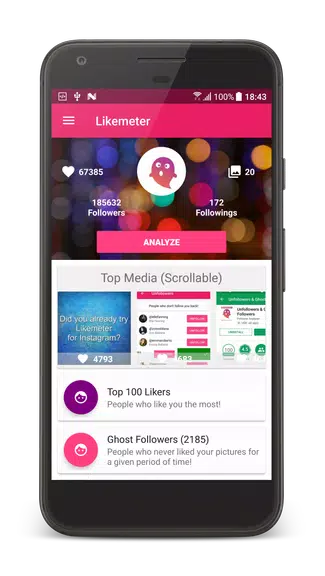Likes & Ghost Followers for Instagram स्क्रीनशॉट 1