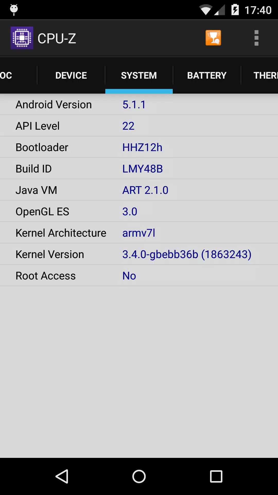 Schermata CPU-Z 3