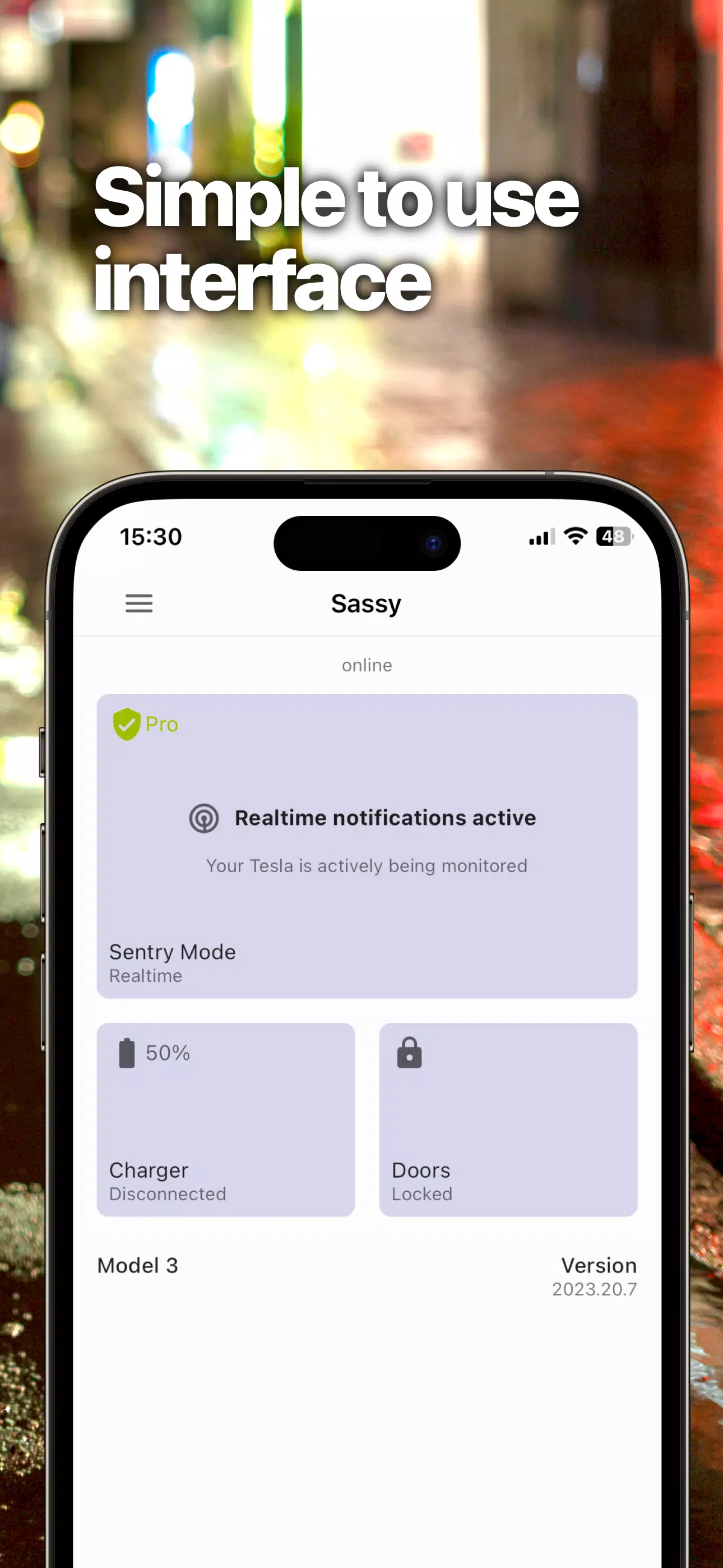 Schermata Sentry Pro—Tesla Notifications 3