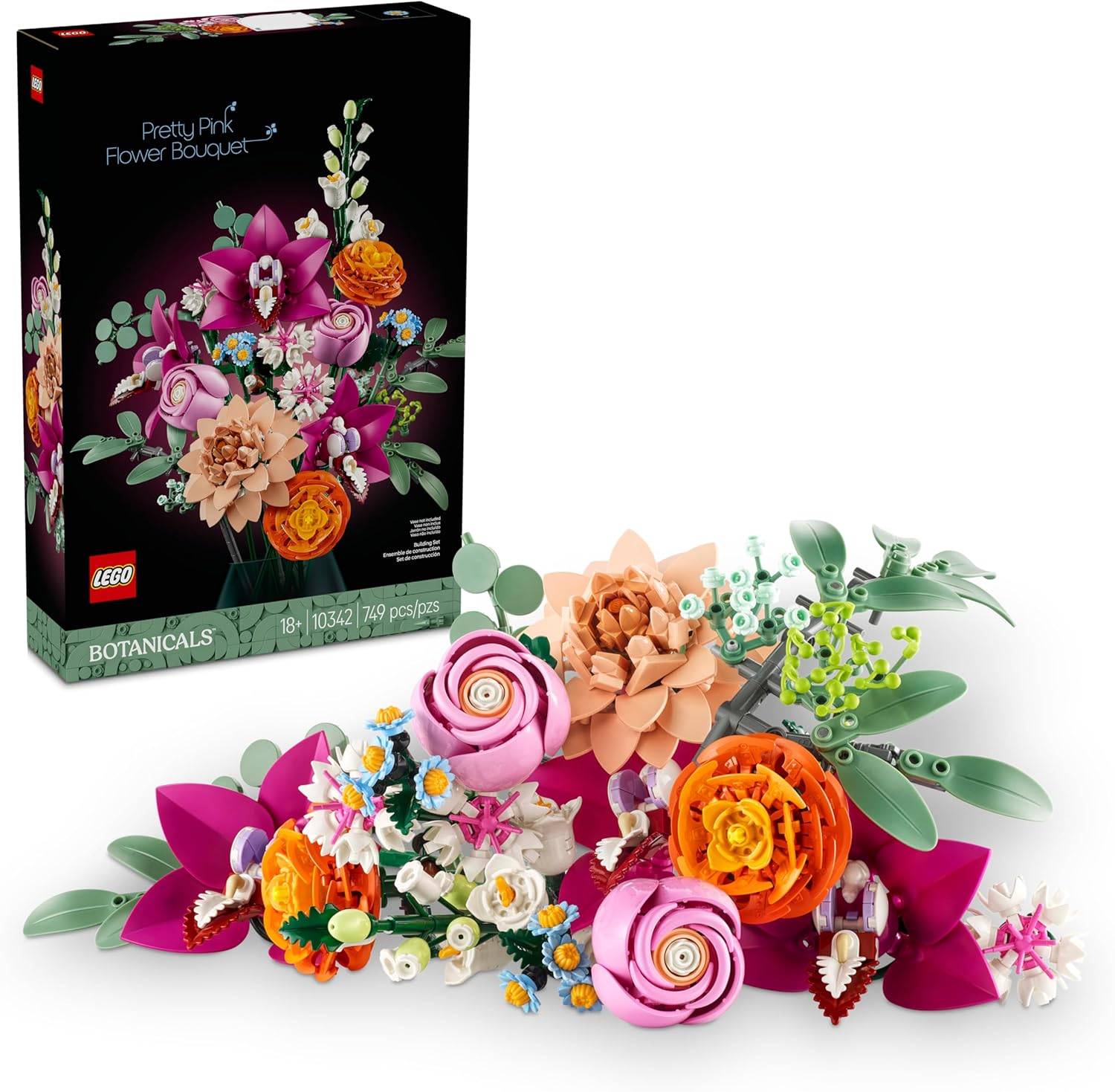 Bouquet di fiori rosa graziosi lego