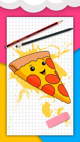 How to draw cute food by steps Tangkapan skrin 1