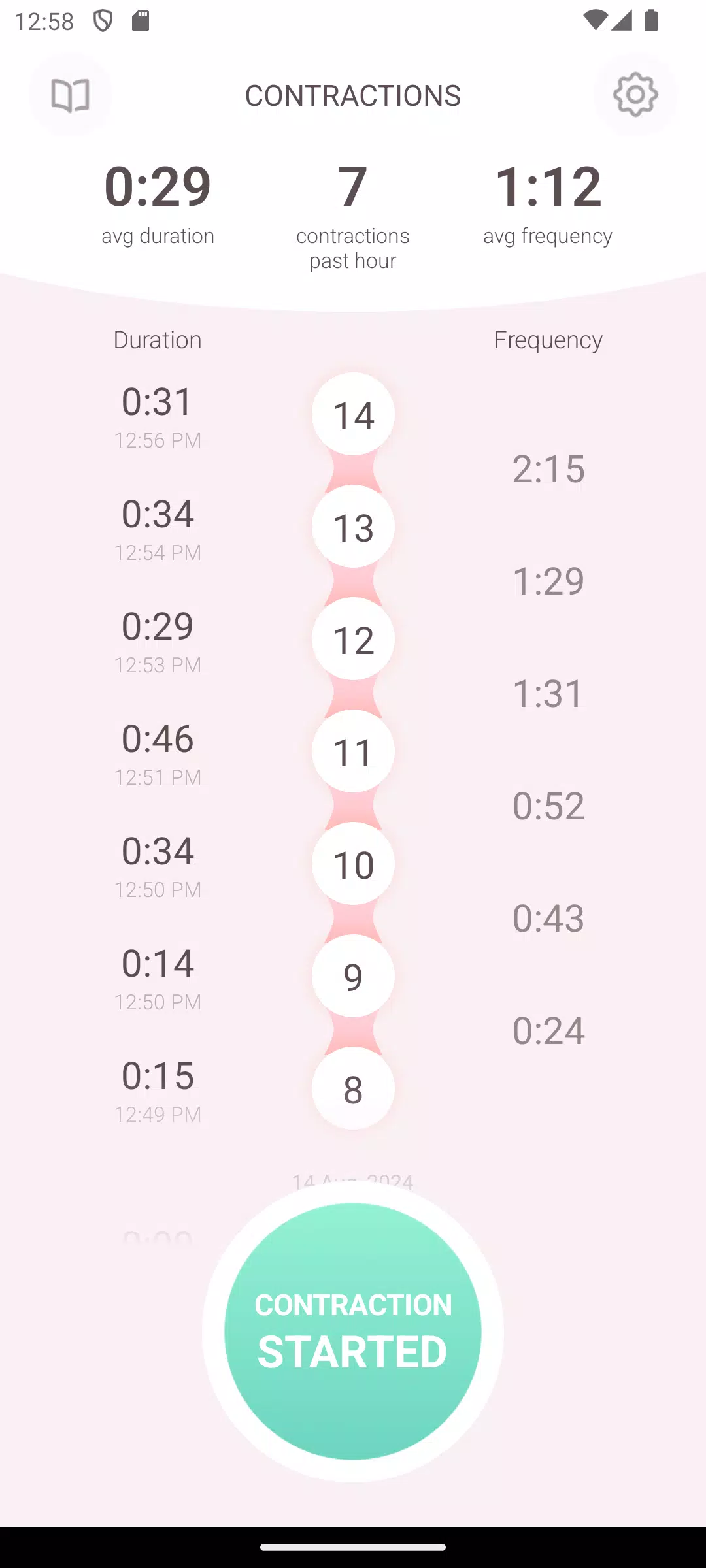 Contraction Timer & Counter 9m ภาพหน้าจอ 2