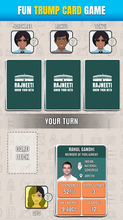 Rajneeti - Trump Card Game Ekran Görüntüsü 1