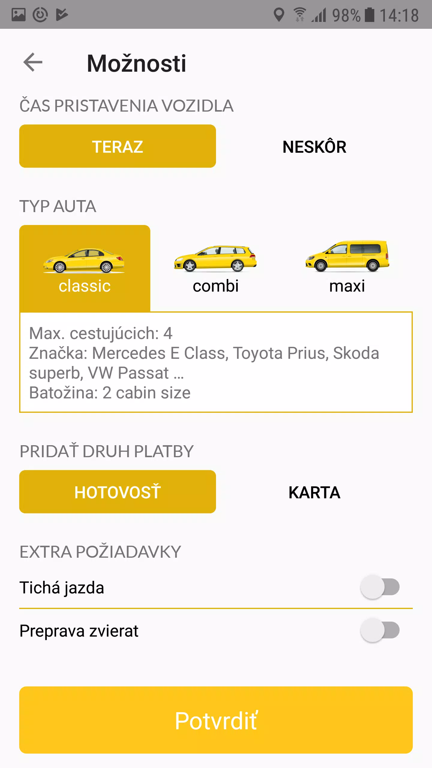 Yellow Taxi Trnava Screenshot 4