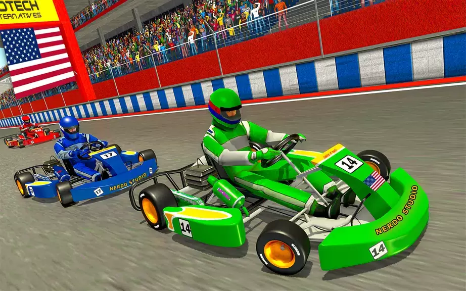 Go Kart Racing Games 3D Stunt Скриншот 1
