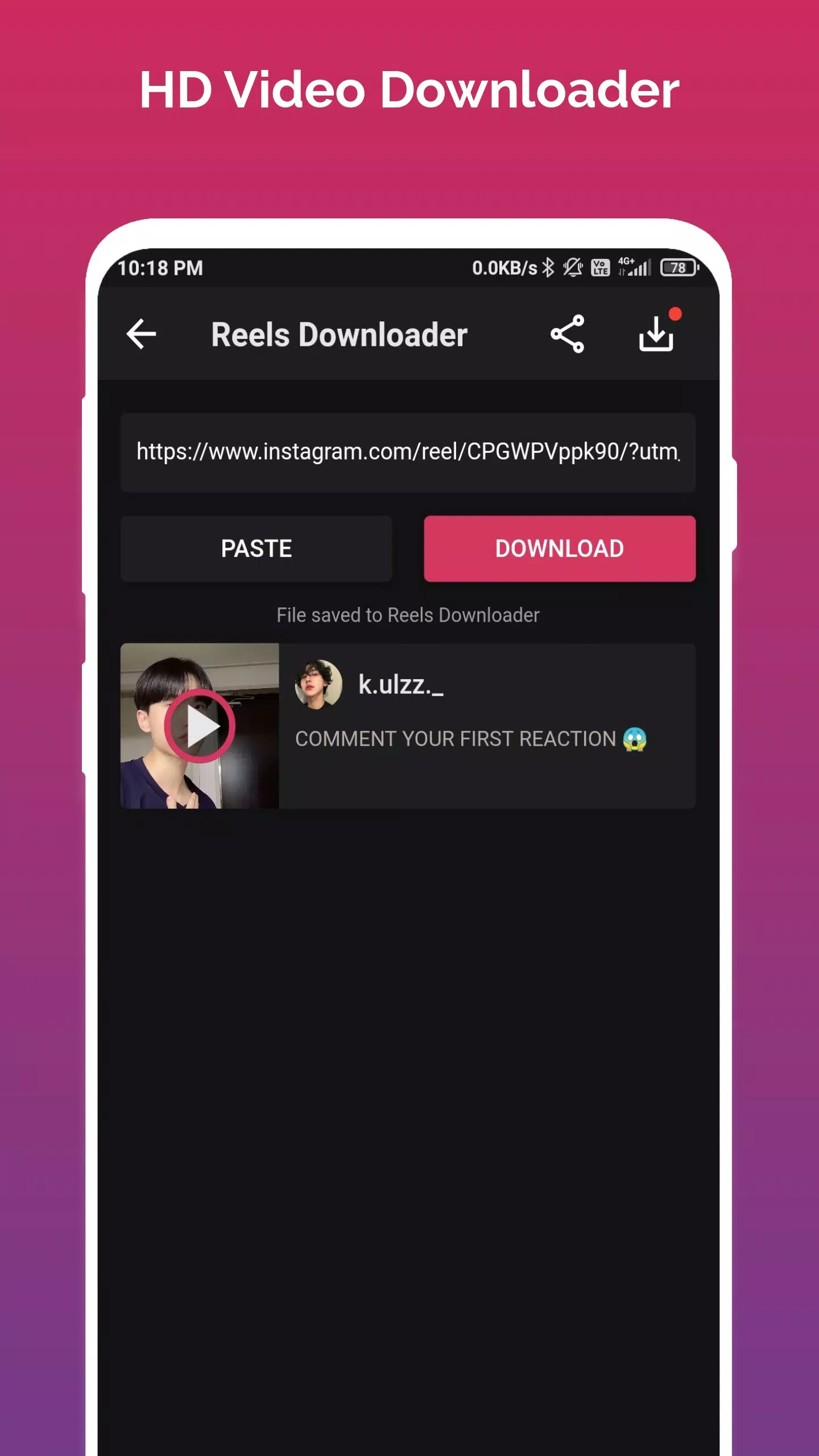 Reels Video Downloader應用截圖第1張