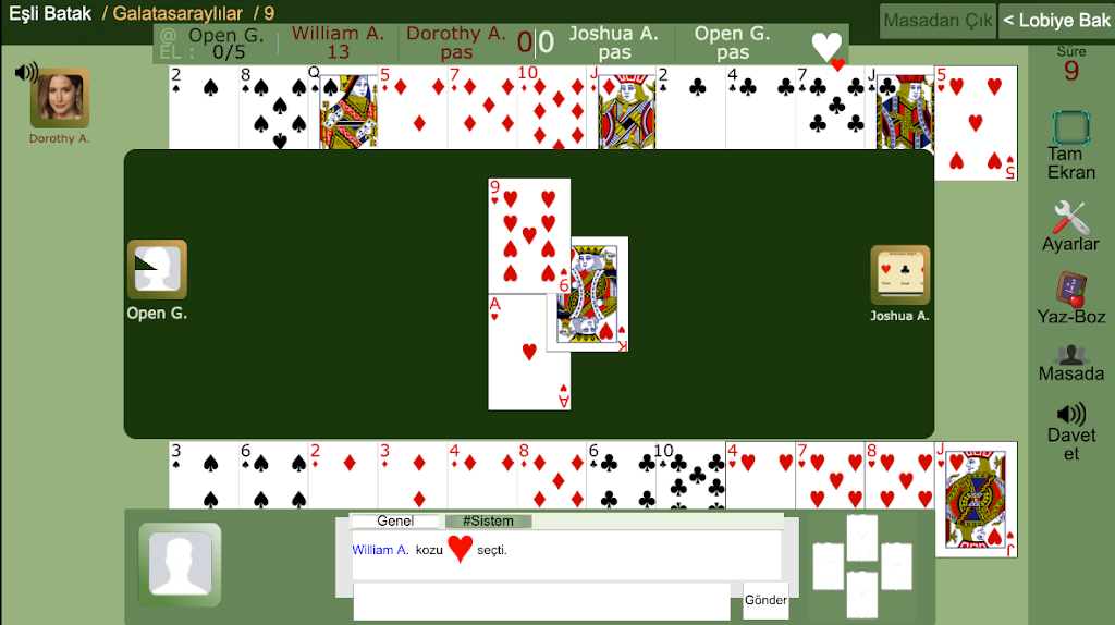 Schermata Eşli Batak Online 2