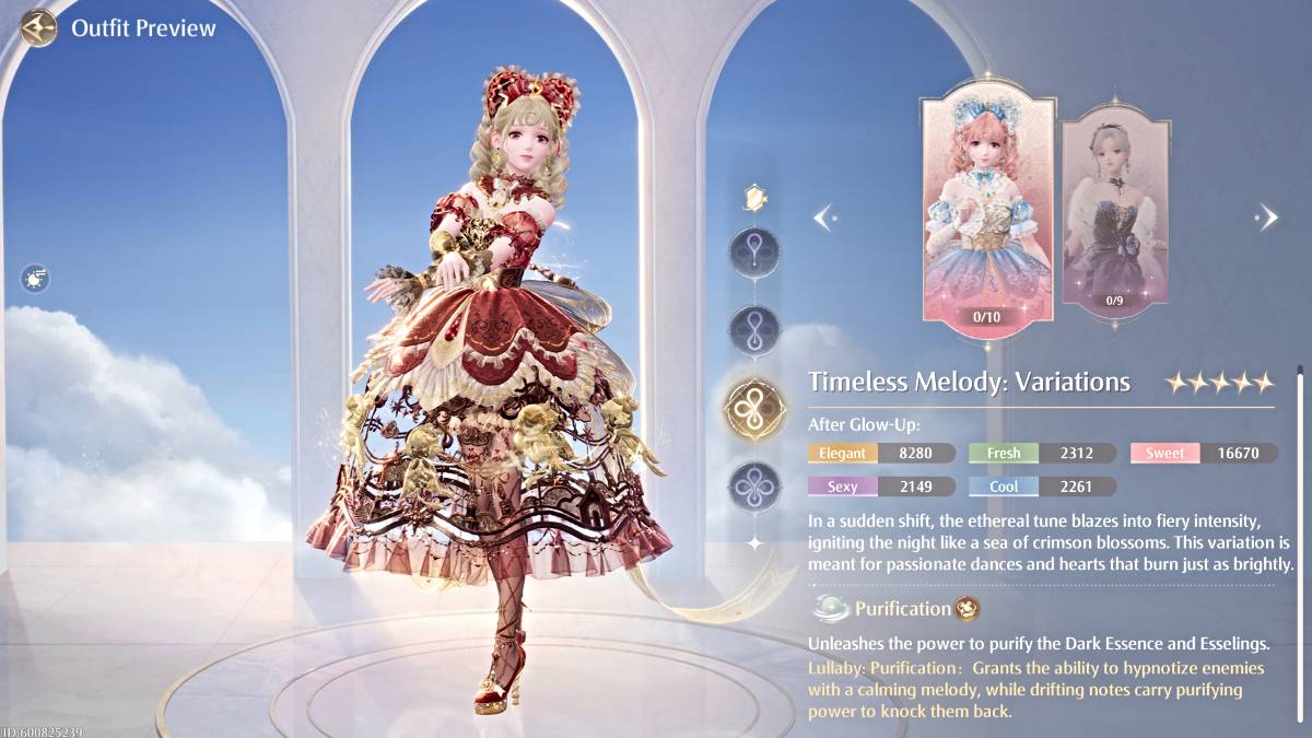 Melodía atemporal: atuendo de variaciones en Infinity Nikki