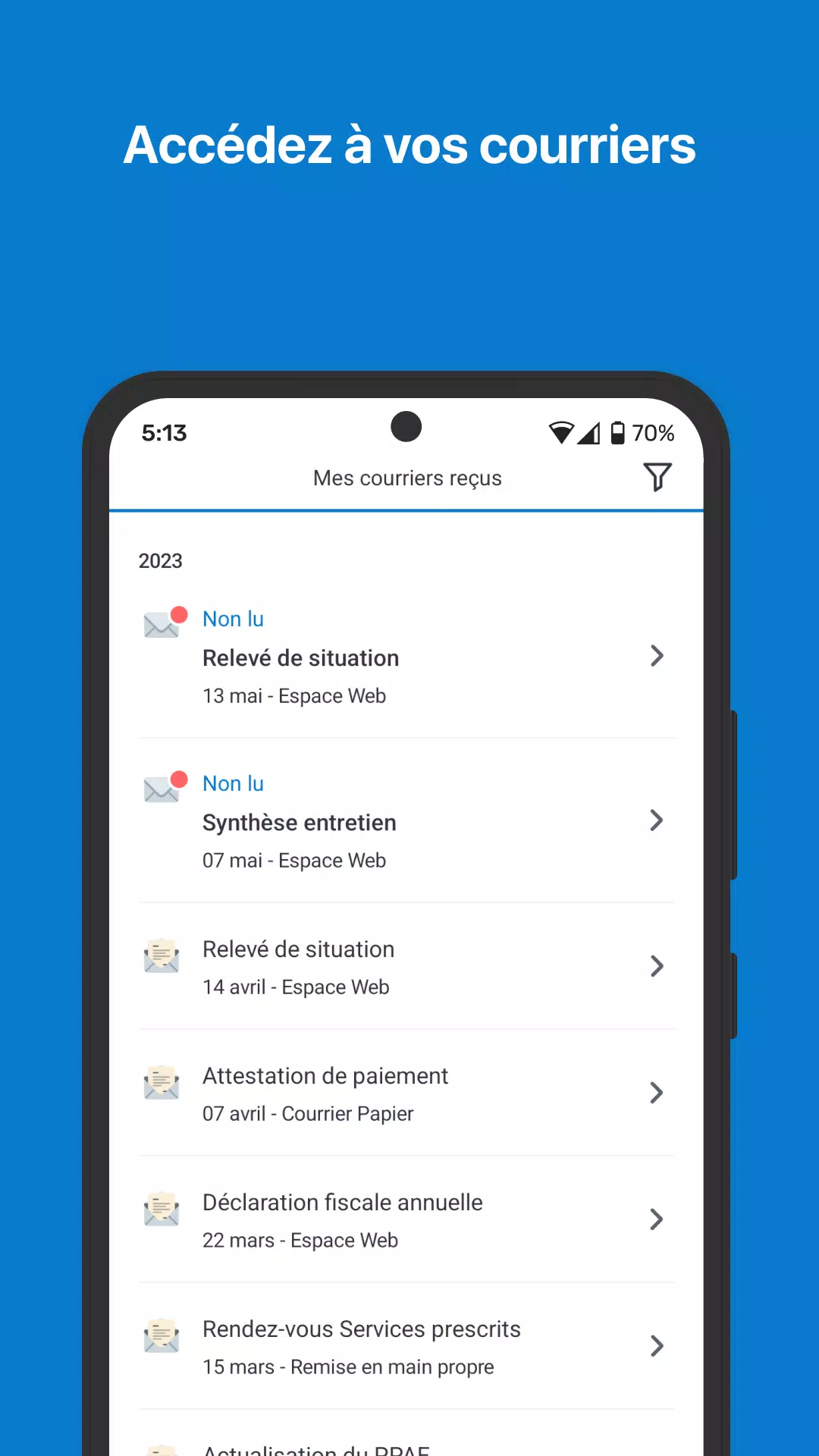 Schermata Mon Espace 4