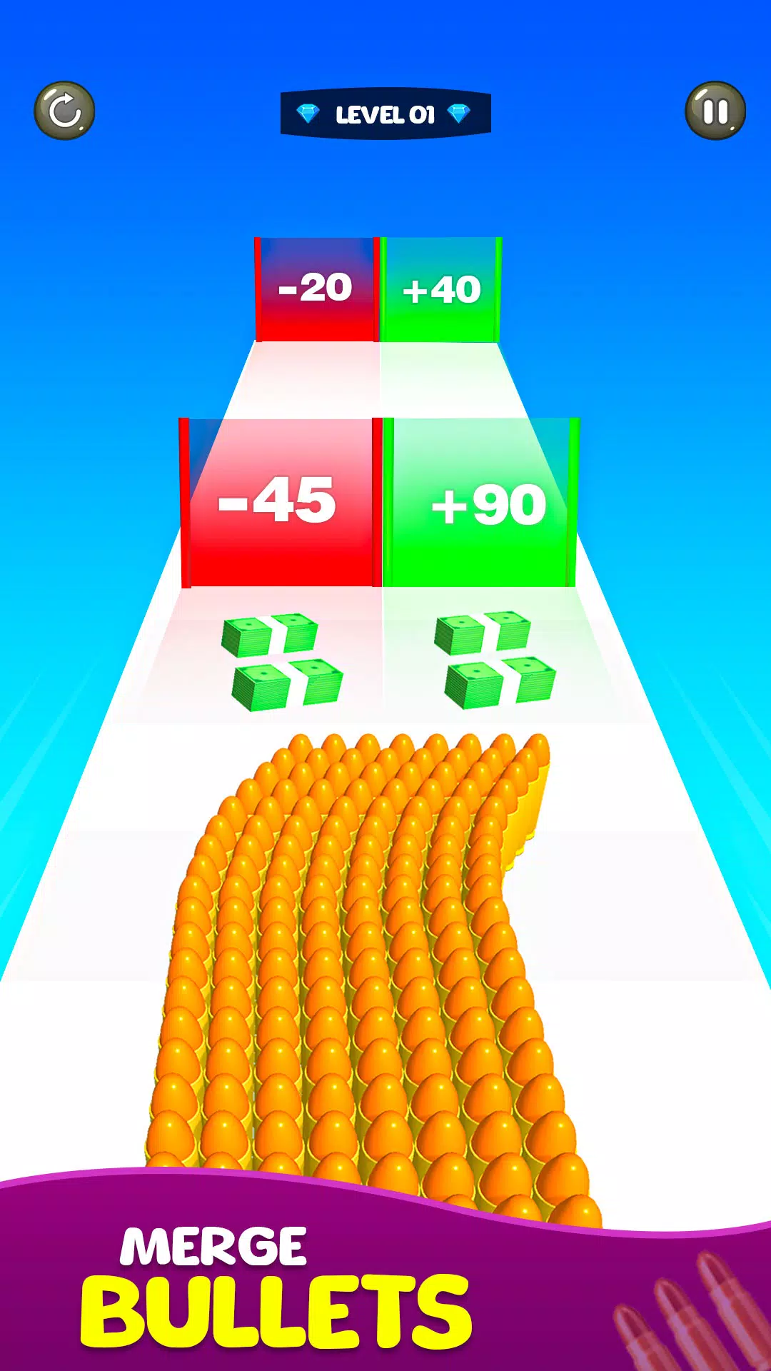 Merge Bullet Army Game Run 3D Ekran Görüntüsü 1