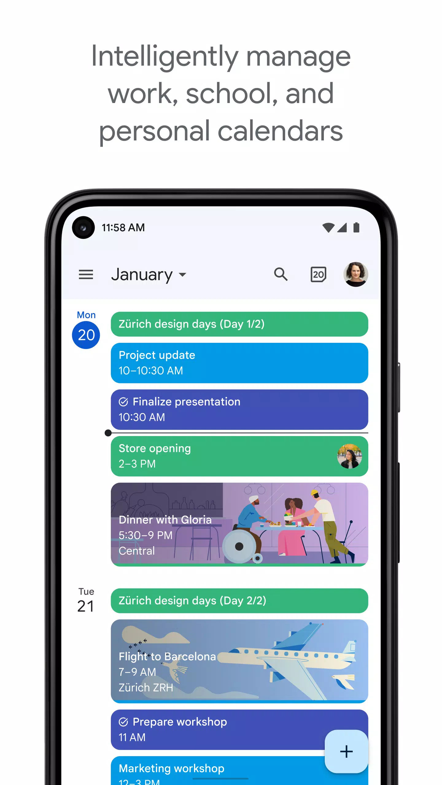 Google Calendar ภาพหน้าจอ 1