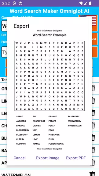 Word Search Maker Omniglot ဖန်သားပြင်ဓာတ်ပုံ 2
