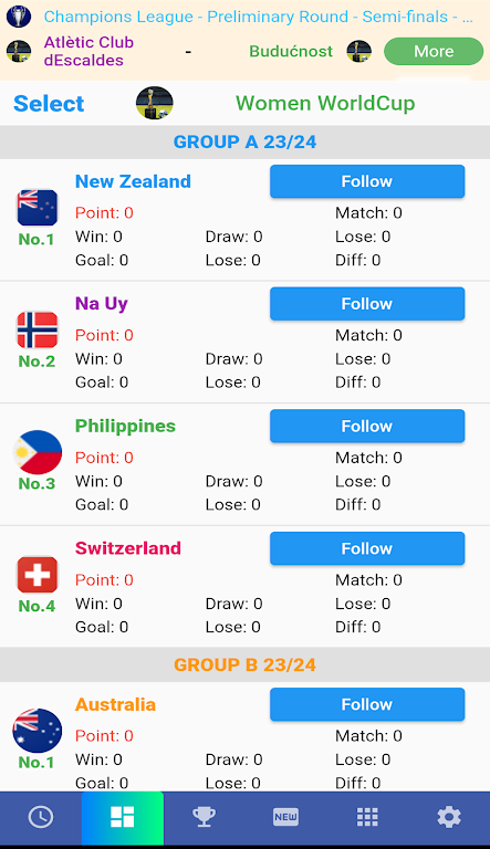 Female Cup Matches スクリーンショット 2