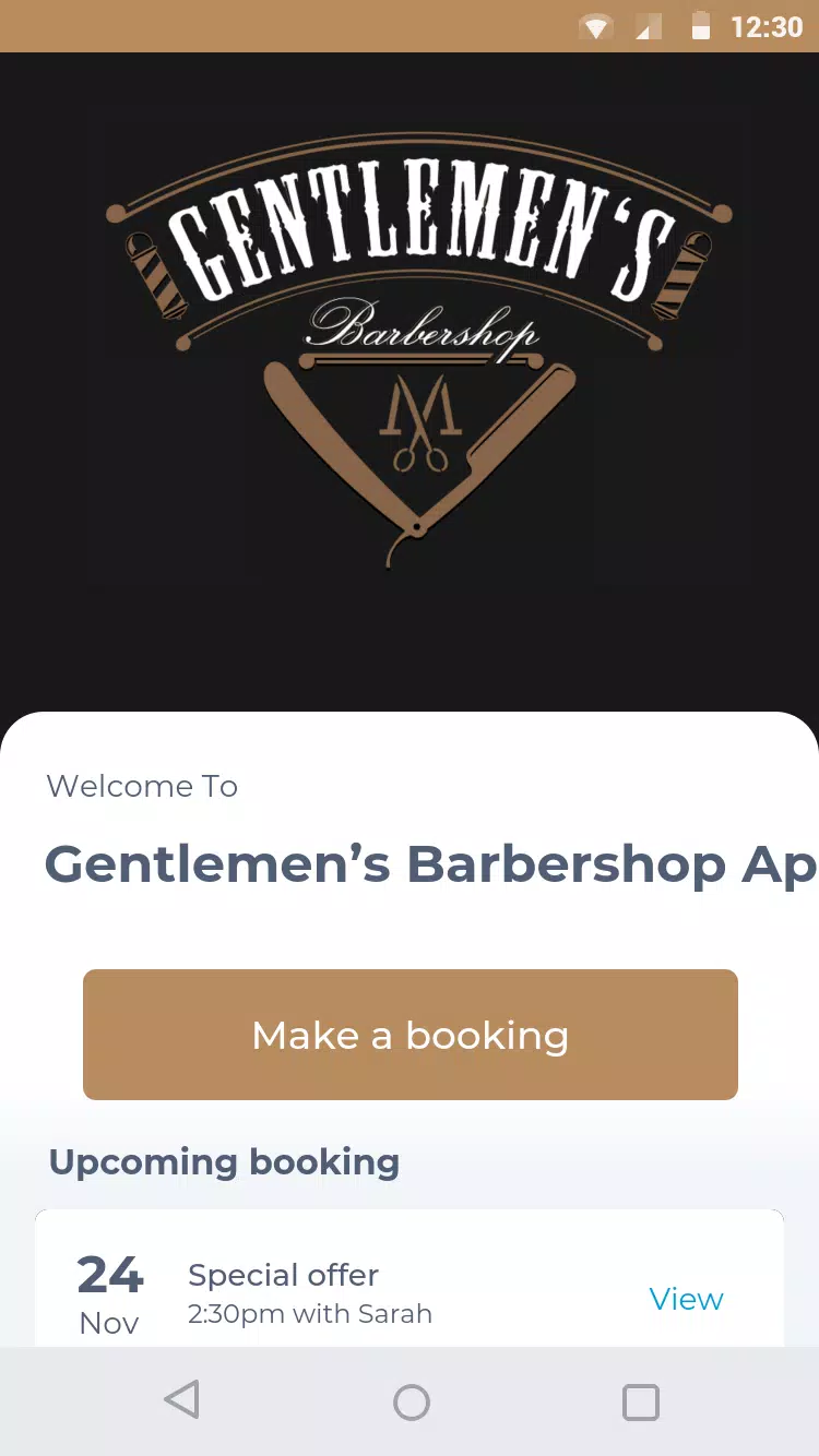 Gentlemen’s Barbershop App Screenshot 1