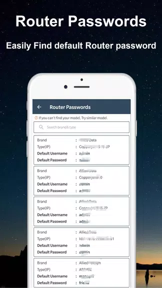 Default WiFi Router Passwords Tangkapan skrin 2